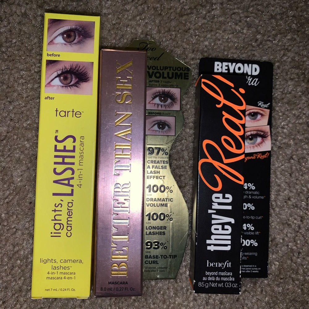 Tarte, Too Faced, and Benefit Mascaras